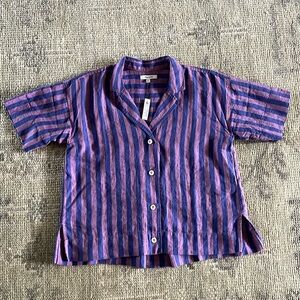Madewell 100% linen oversized short sleeve shirt
